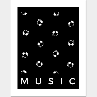 Music Headphones Pattern Posters and Art